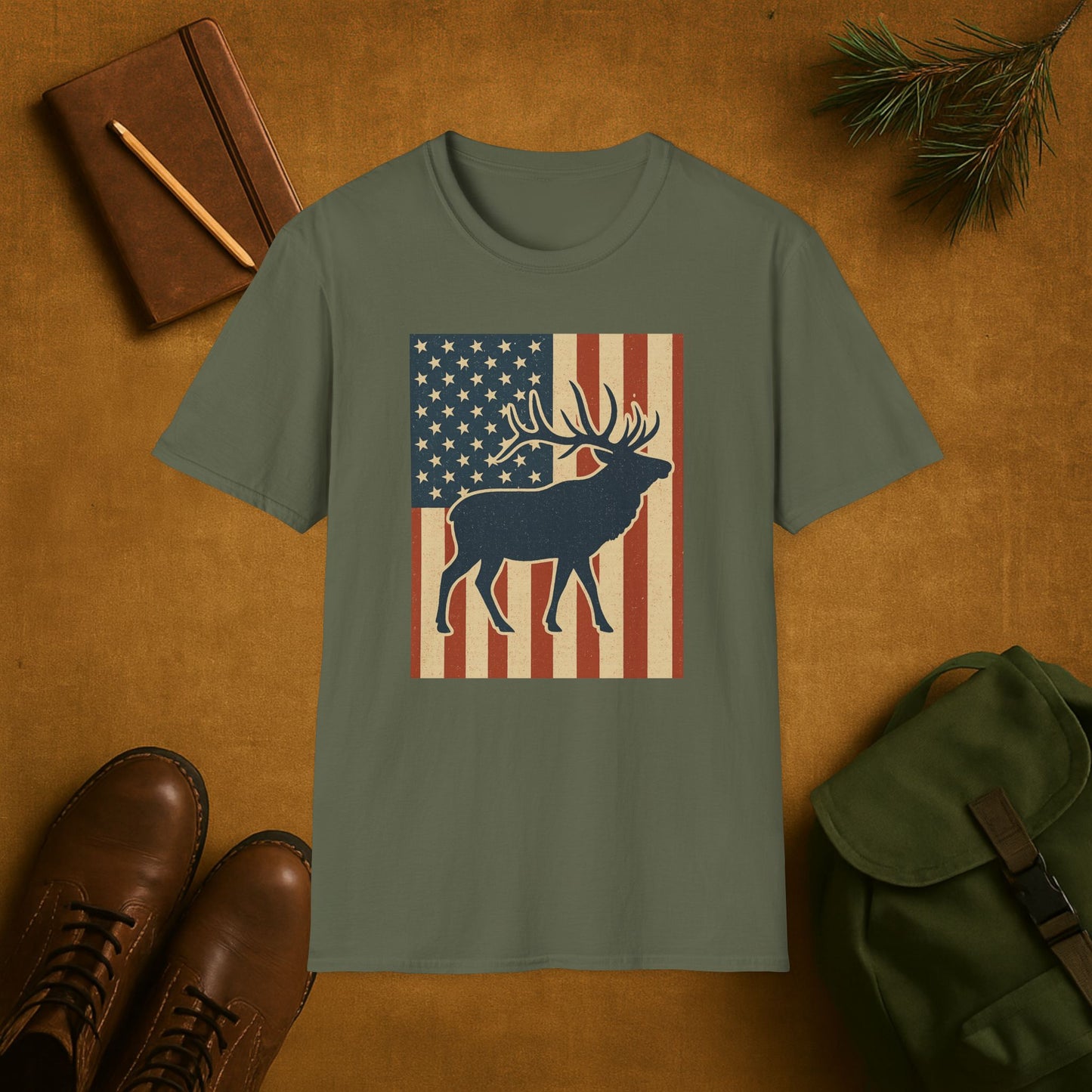 Old Glory Elk T-Shirt
