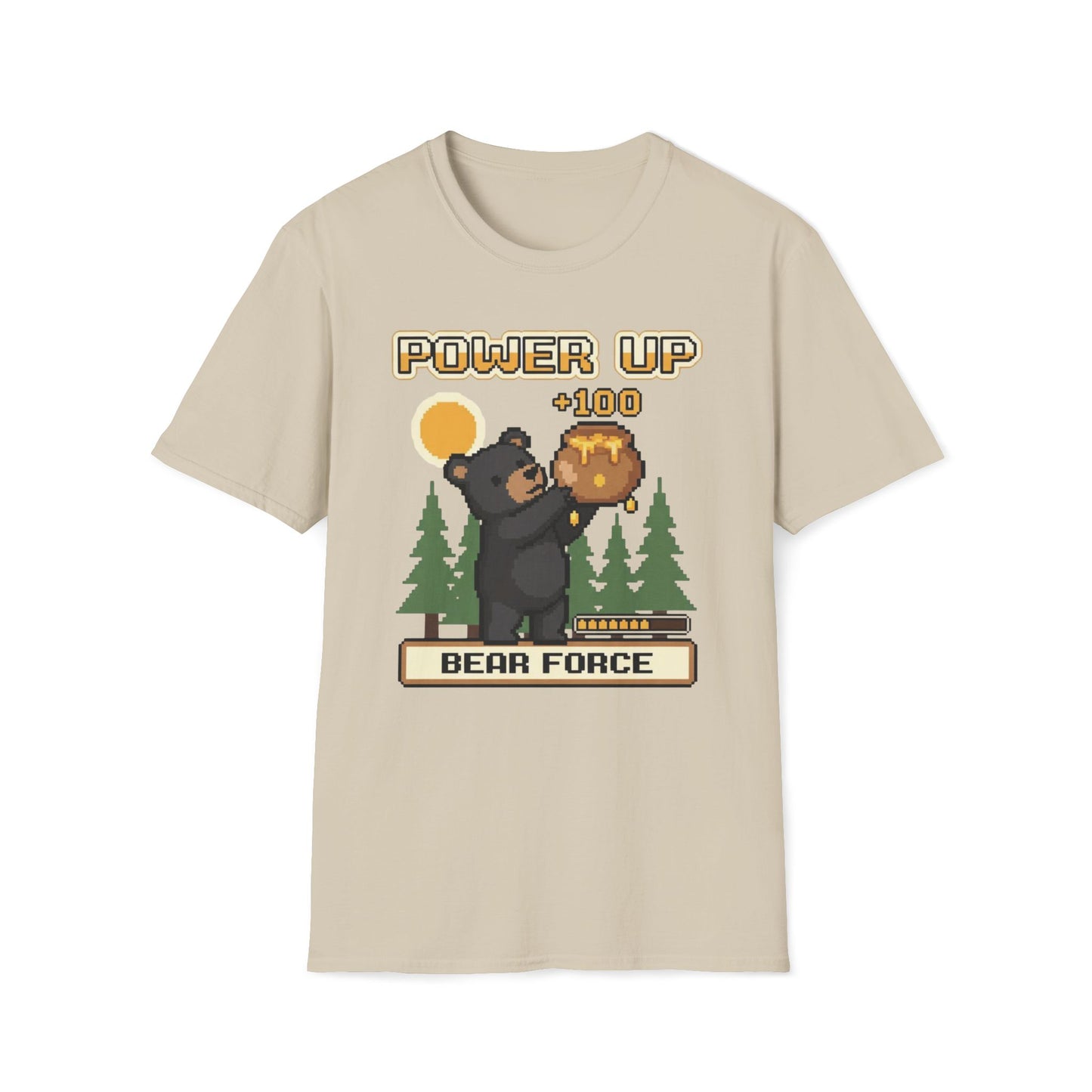8-Bit-Power Up Black Bear Force T-Shirt
