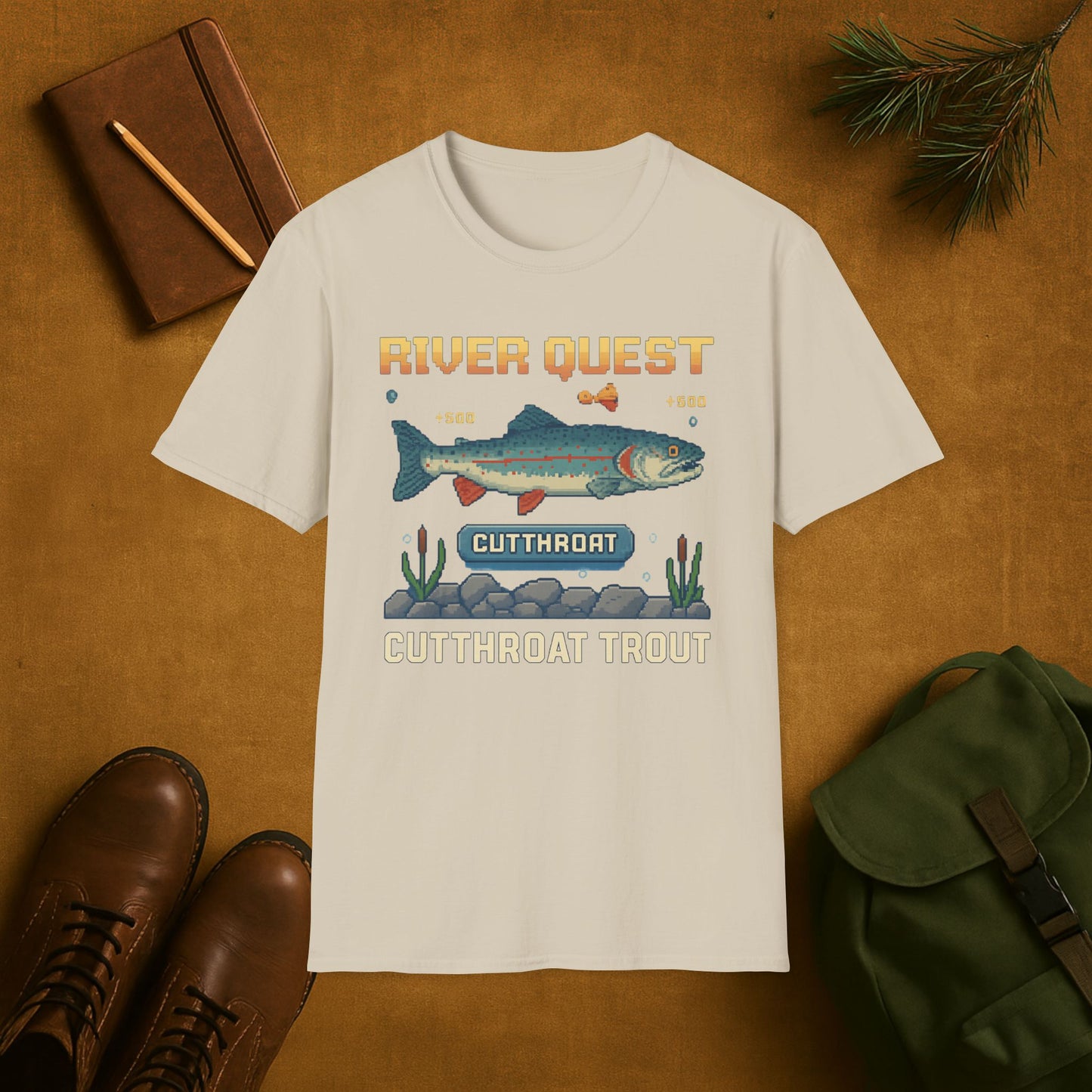 8-Bit Cutthroat Trout River Quest T-Shirt
