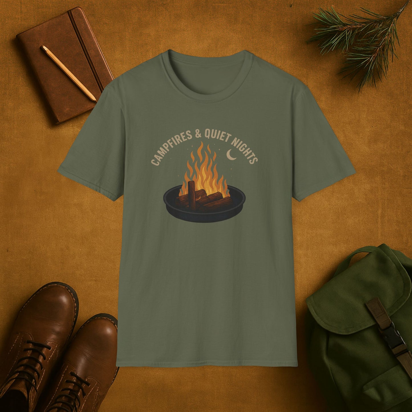 Campfires and Quiet Nights Camping T-Shirt