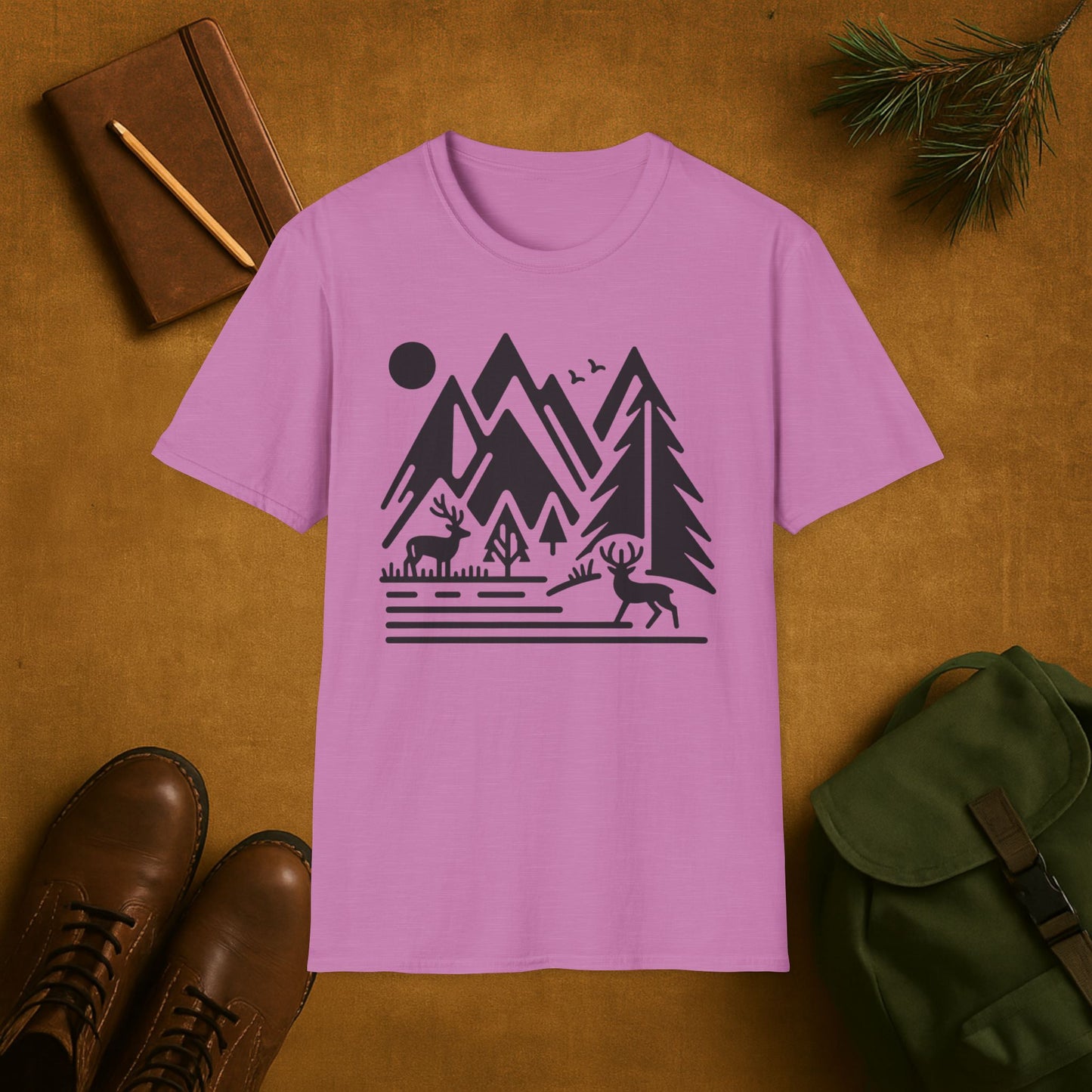 Minimal Mountain Deer T-Shirt