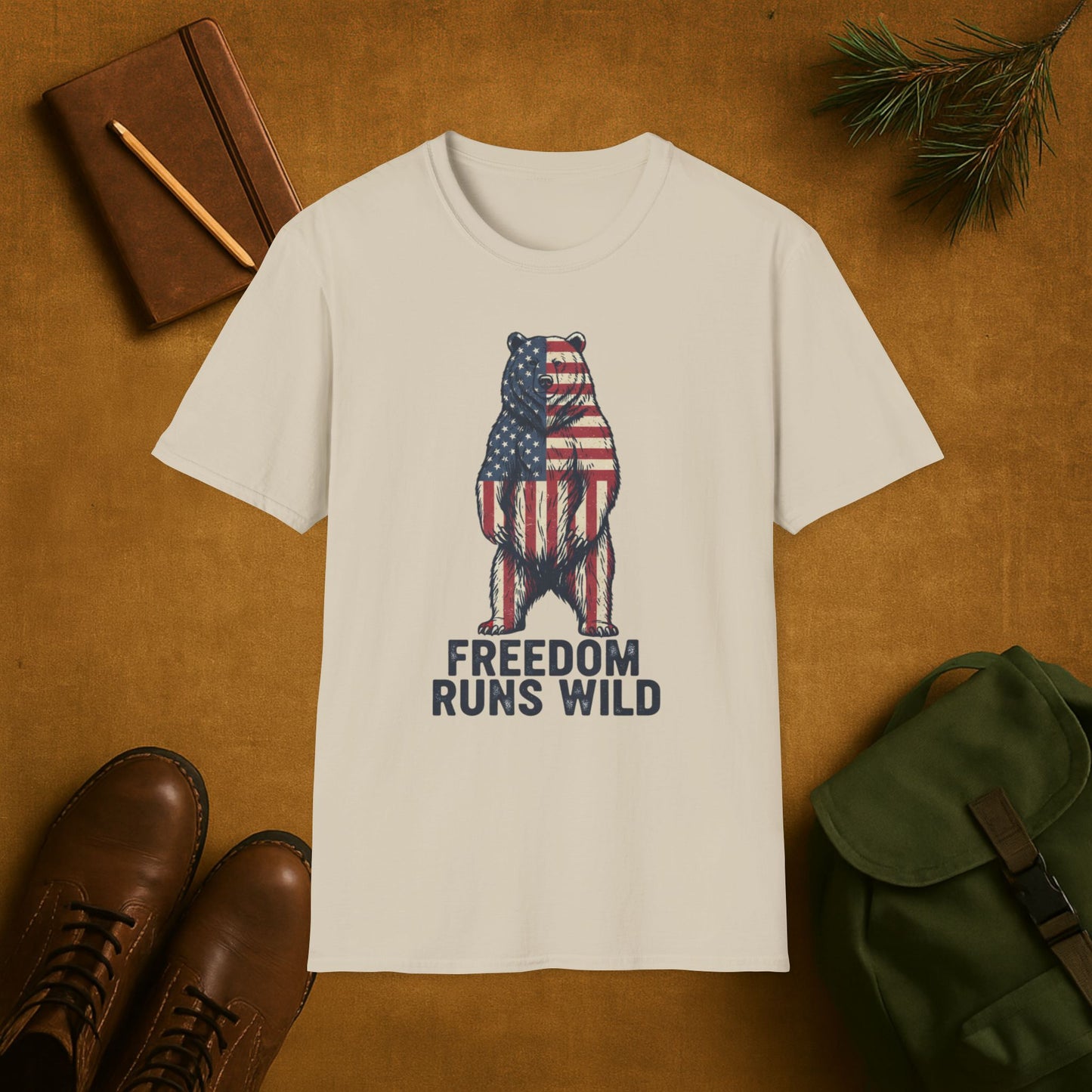 Patriotic Bear Freedom Runs Wild T-Shirt