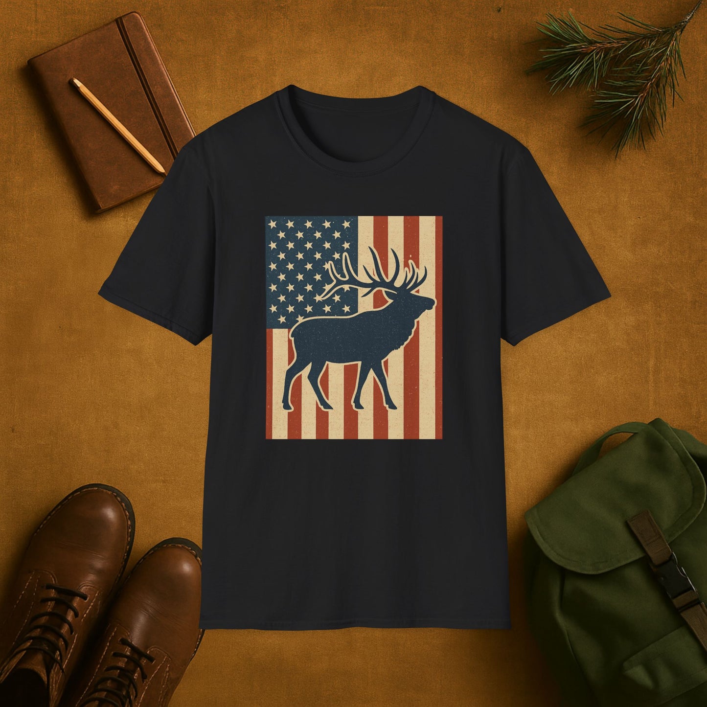 Old Glory Elk T-Shirt
