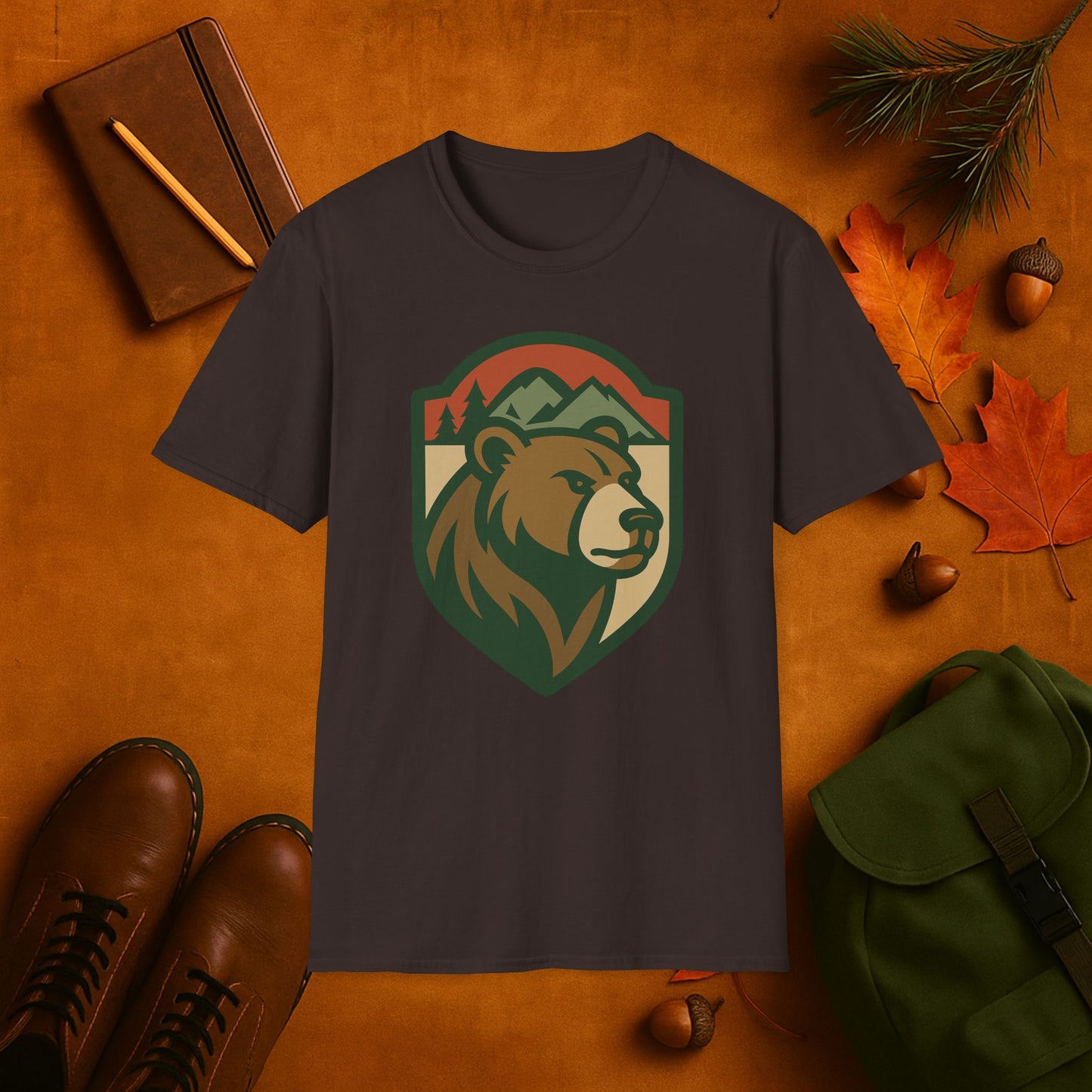 Grizzly Bear Fall Badge T-Shirt