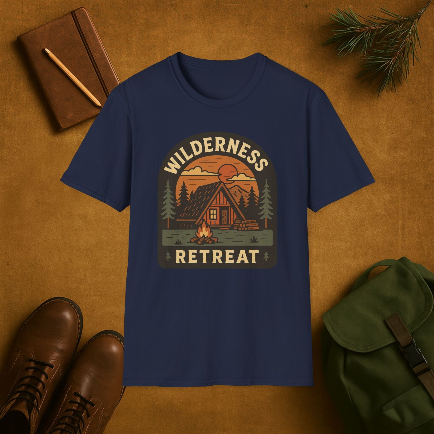 Wilderness Retreat Cabin Camping T-Shirt