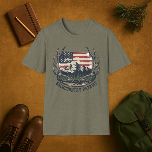 Back Country Patriot-Vintage Elk Antler American T-Shirt
