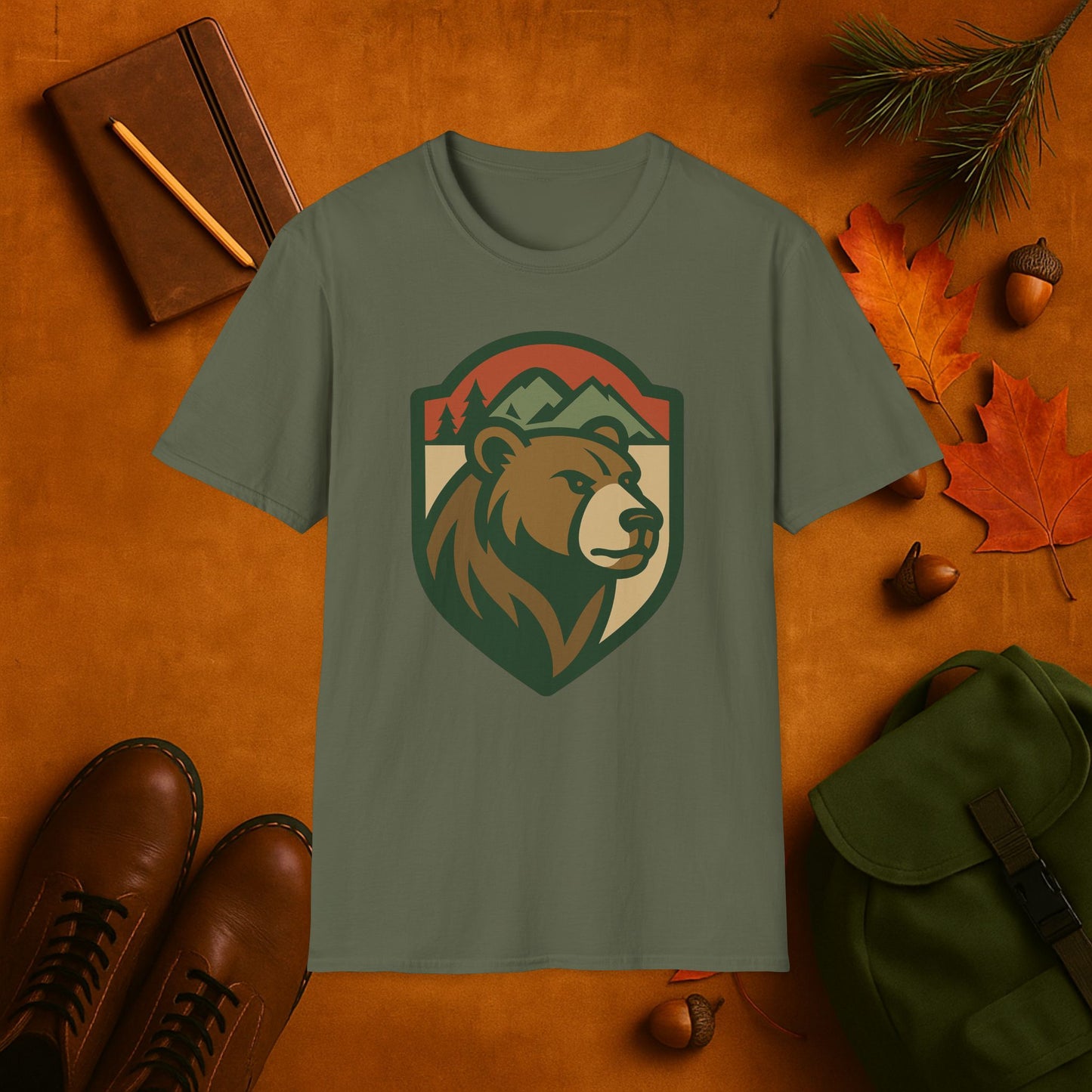 Grizzly Bear Fall Badge T-Shirt