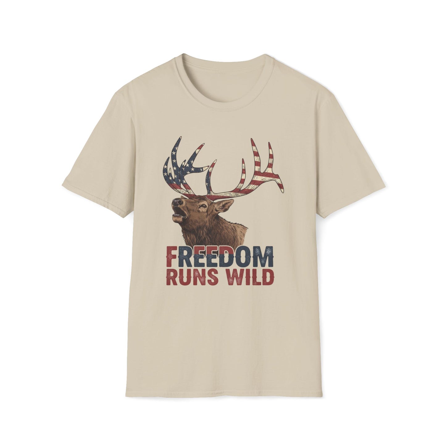 Patriotic Elk Freedom Runs Wild T-Shirt