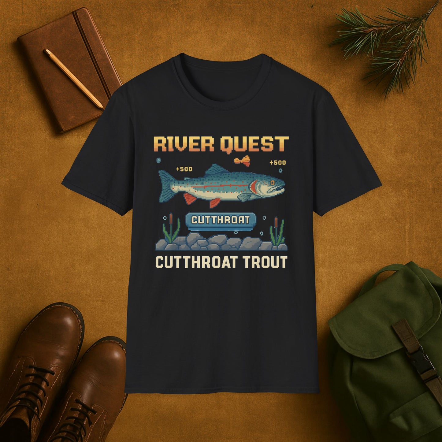 8-Bit Cutthroat Trout River Quest T-Shirt