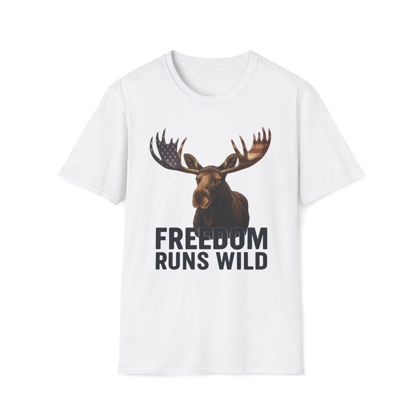 Patriotic Moose Freedom Runs Wild T-Shirt