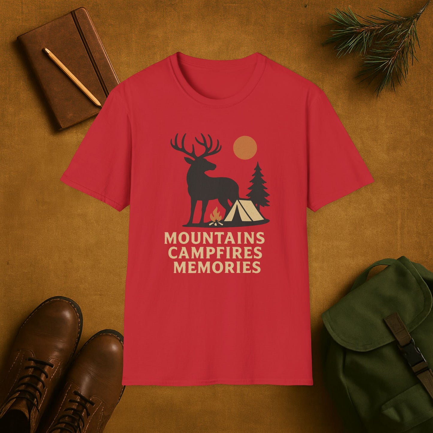 Mountains Campfires Memories Elk T-Shirt