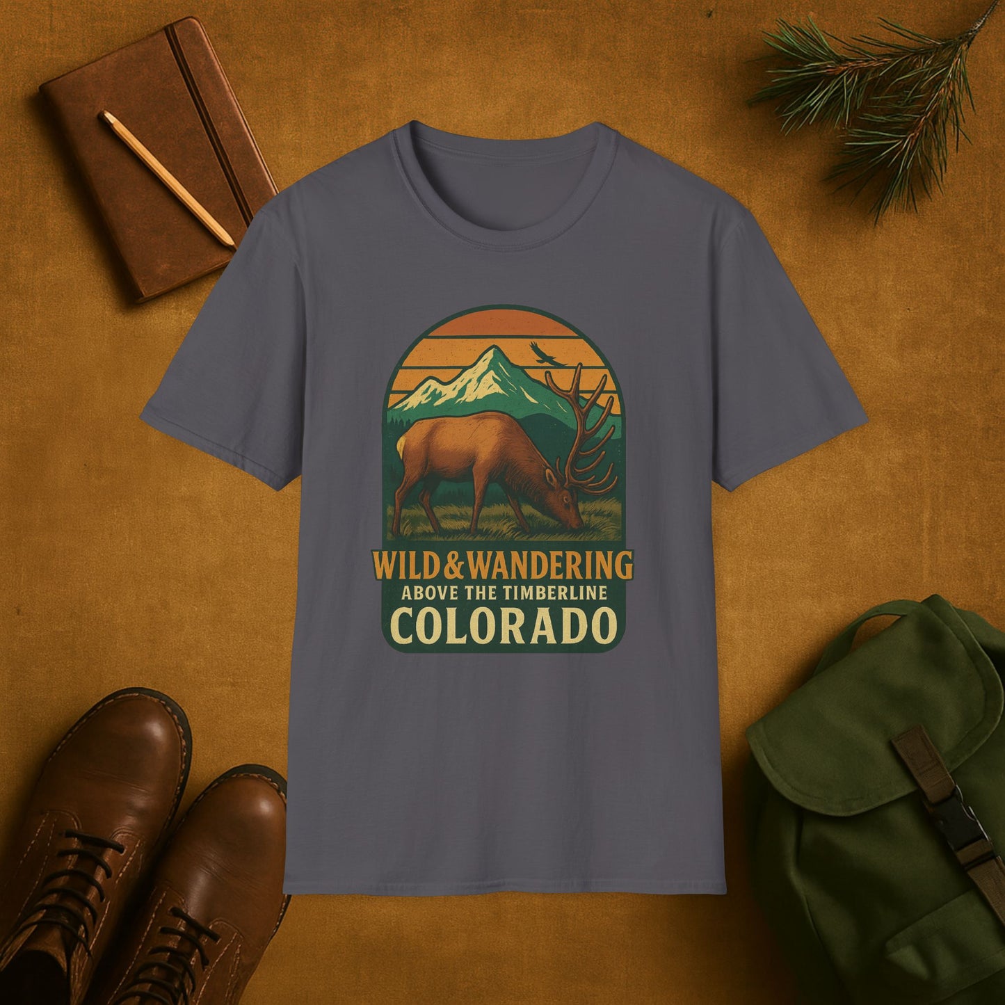 Colorado Elk T-Shirt | Wild & Wandering Above the Timberline Mountain Tee