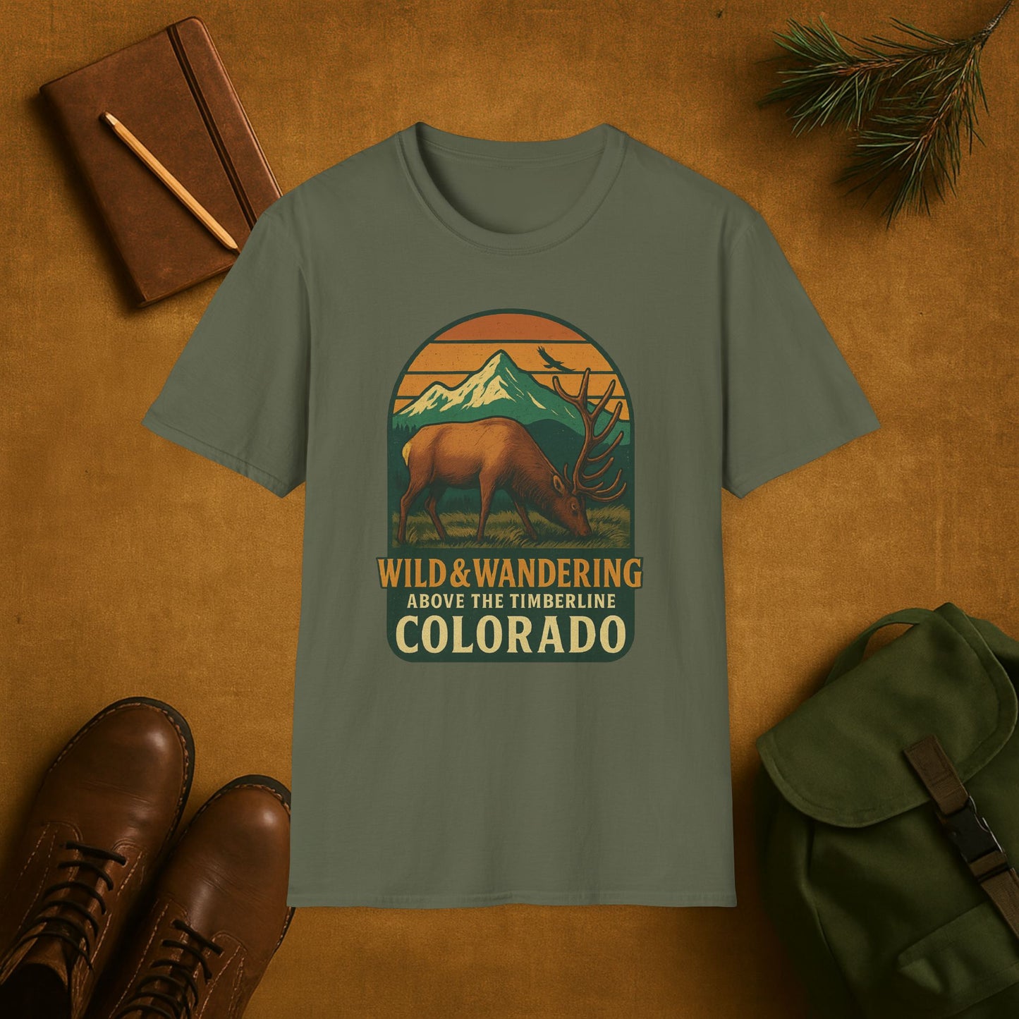 Colorado Elk T-Shirt | Wild & Wandering Above the Timberline Mountain Tee