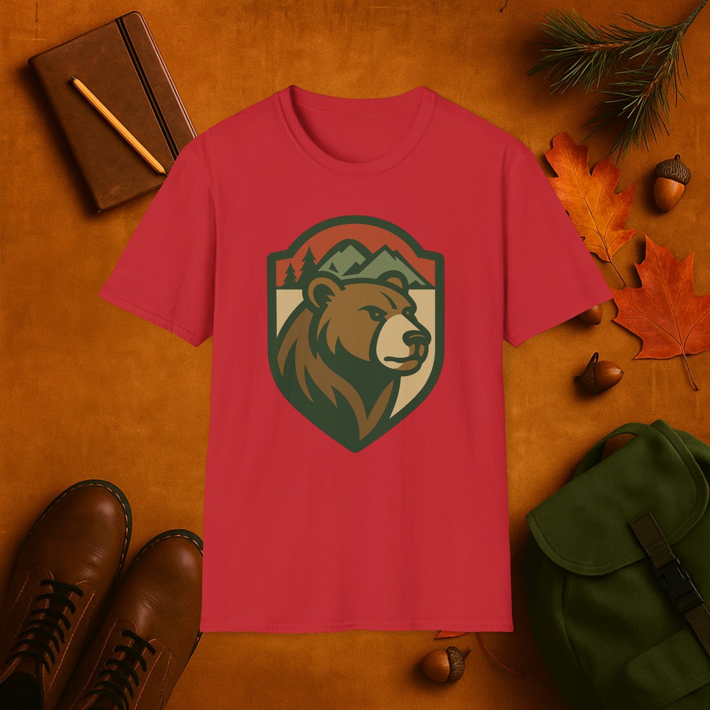 Grizzly Bear Fall Badge T-Shirt