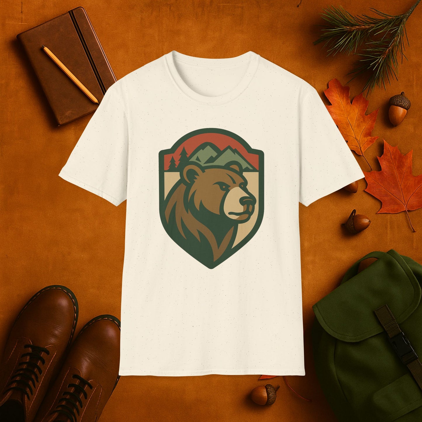 Grizzly Bear Fall Badge T-Shirt