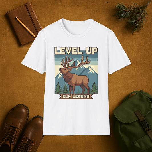 8-Bit Level Up Elk Legend T-Shirt