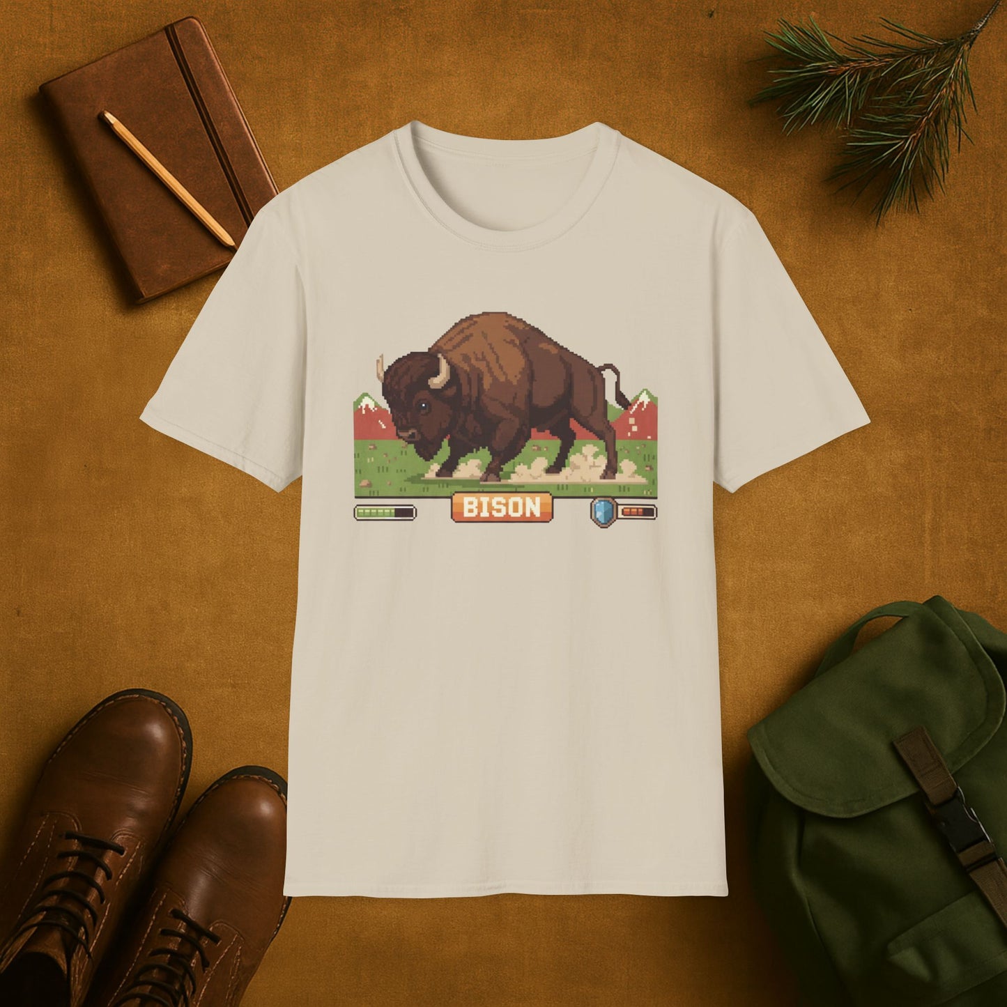 8-Bit Plains Guardian Bison T-Shirt