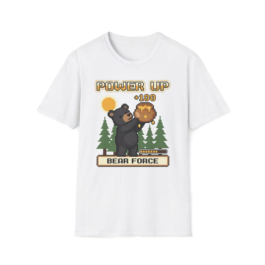 8-Bit-Power Up Black Bear Force T-Shirt