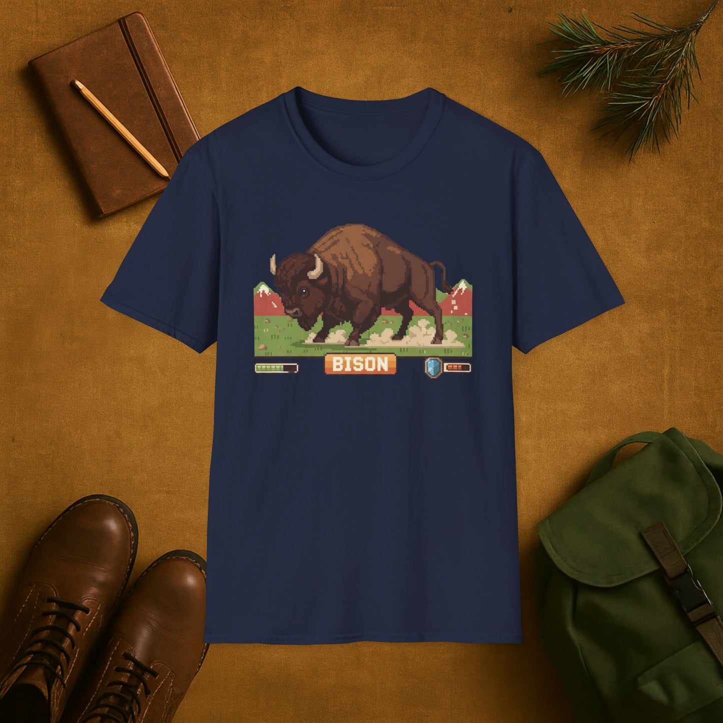 8-Bit Plains Guardian Bison T-Shirt