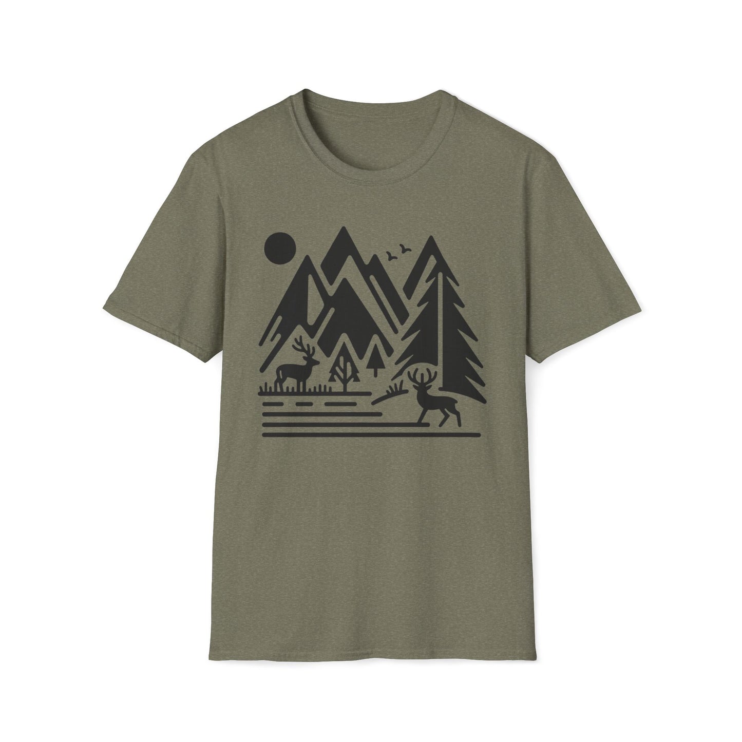 Minimal Mountain Deer T-Shirt