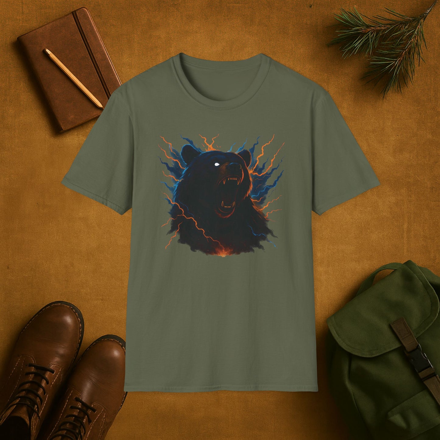 Mystic Bear Lightning T-Shirt