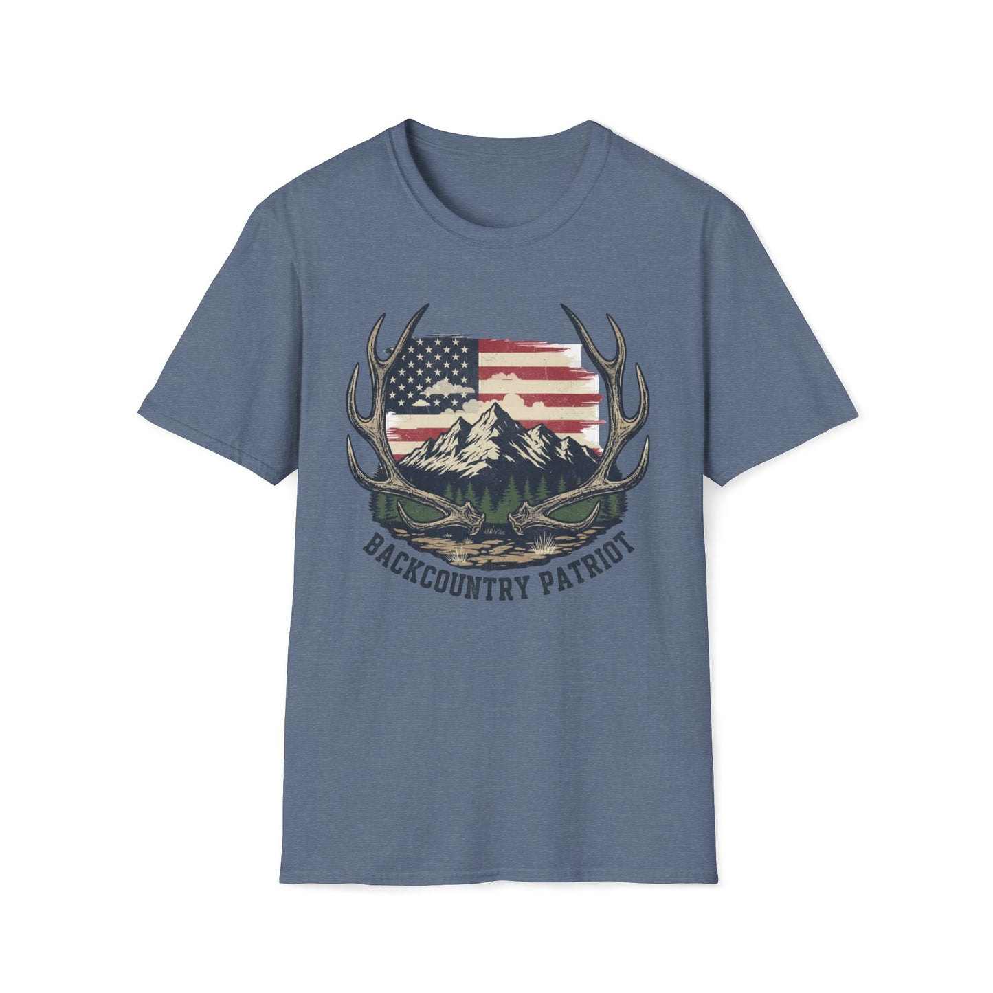 Back Country Patriot-Vintage Elk Antler American T-Shirt