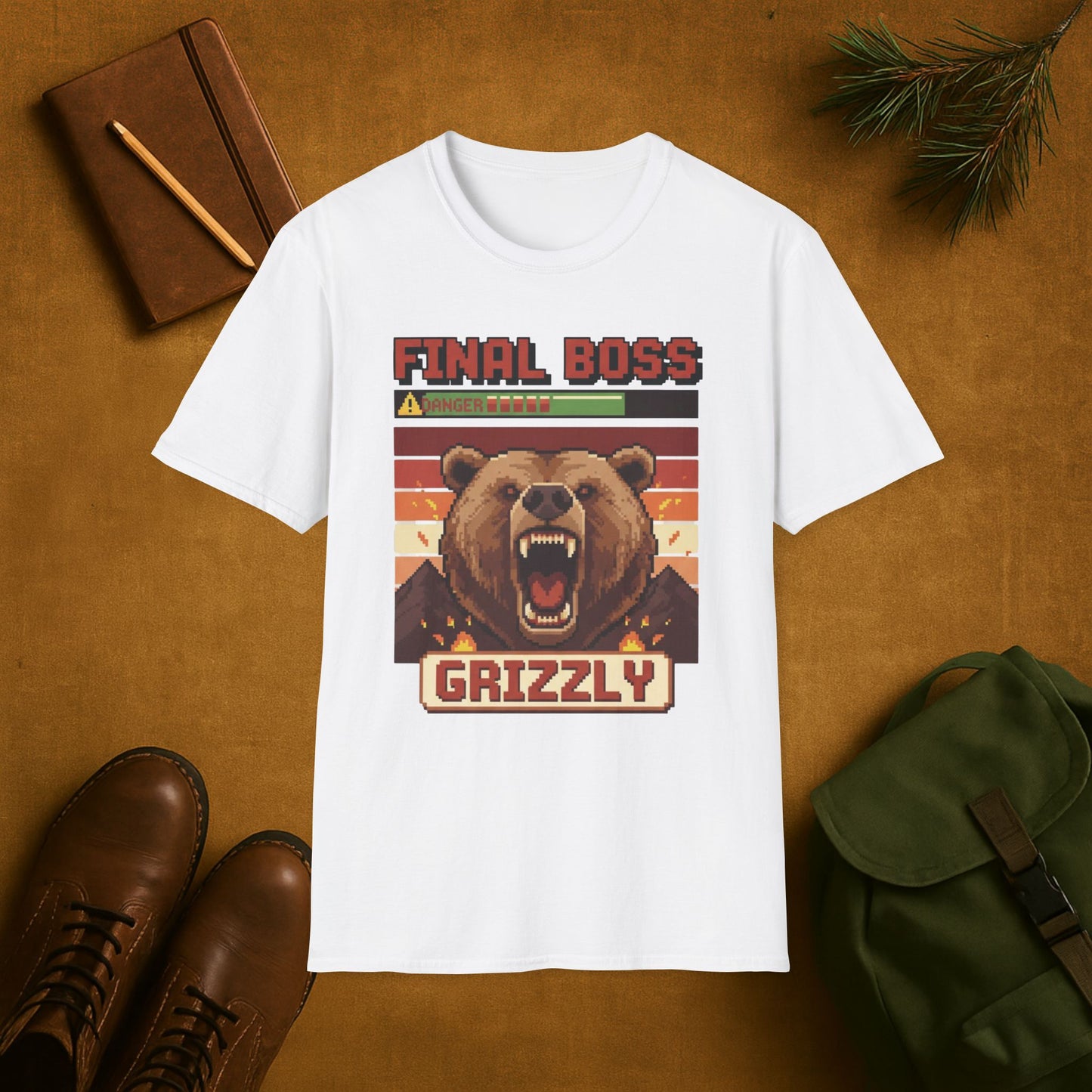 8-Bit Final Boss Grizzly T-Shirt