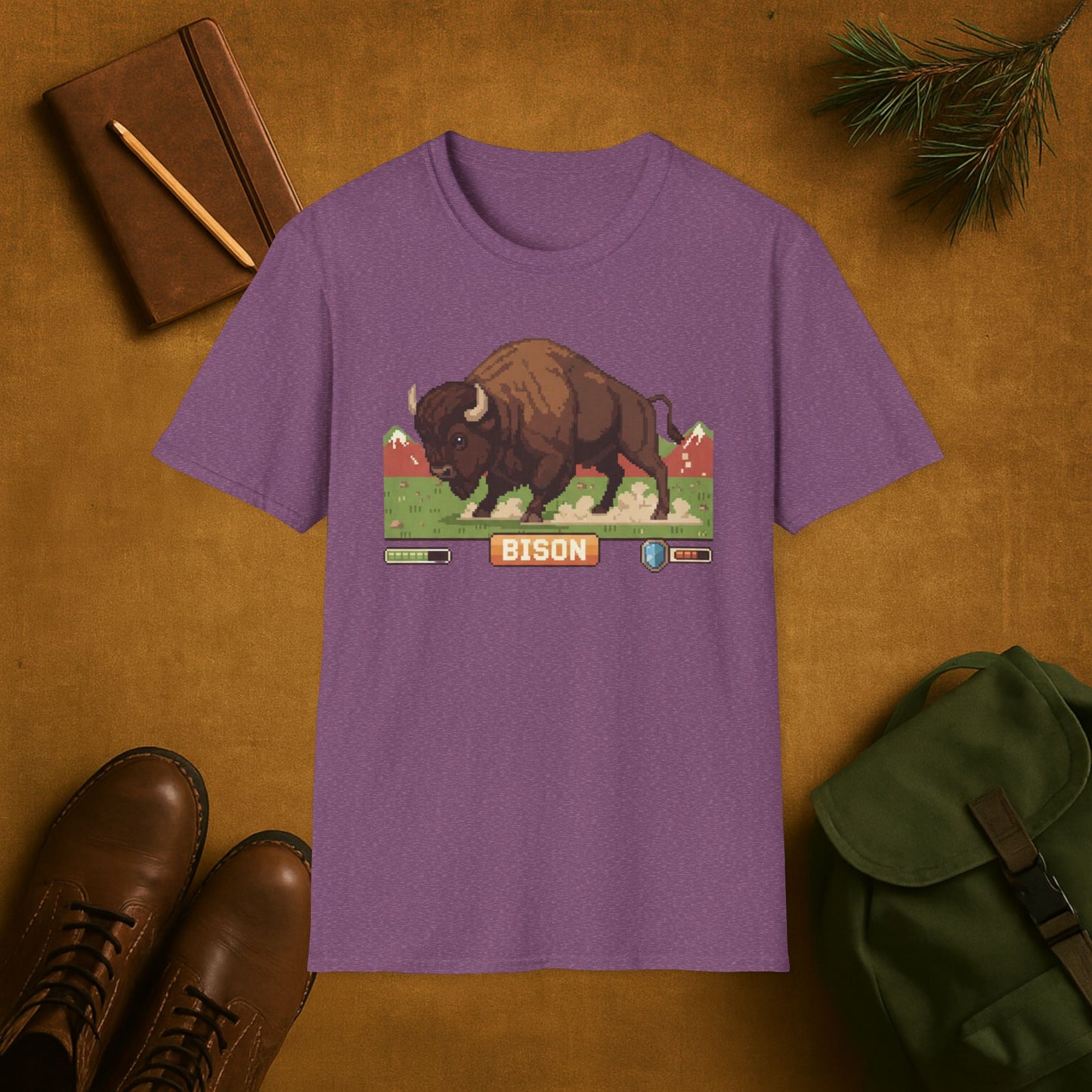 8-Bit Plains Guardian Bison T-Shirt