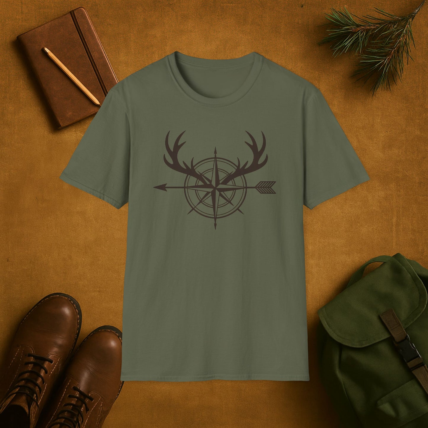 Antler Arrow Compass Hunting T-Shirt