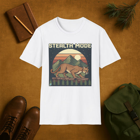 8-Bit Mountain Lion Stealth Mode T-Shirt