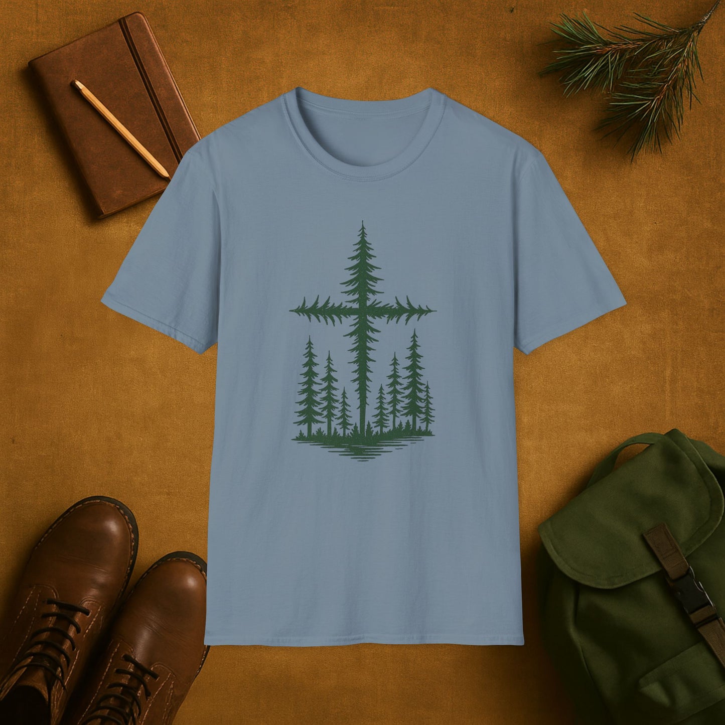 Forest Cross T-Shirt | Christian Outdoors Nature Faith Tee