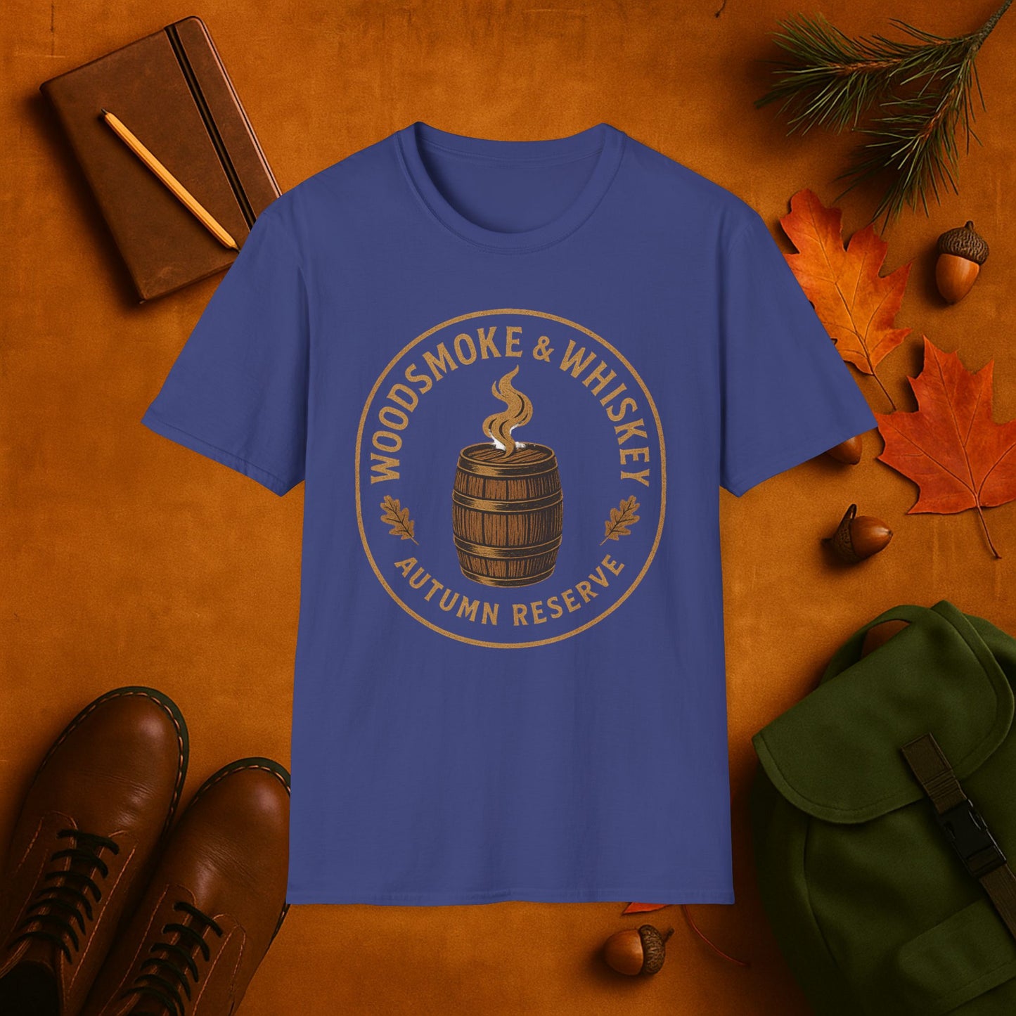 Woodsmoke & Whiskey Autumn Reserve Label T-Shirt
