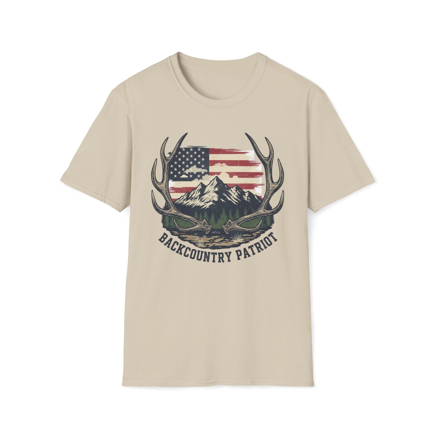Back Country Patriot-Vintage Elk Antler American T-Shirt