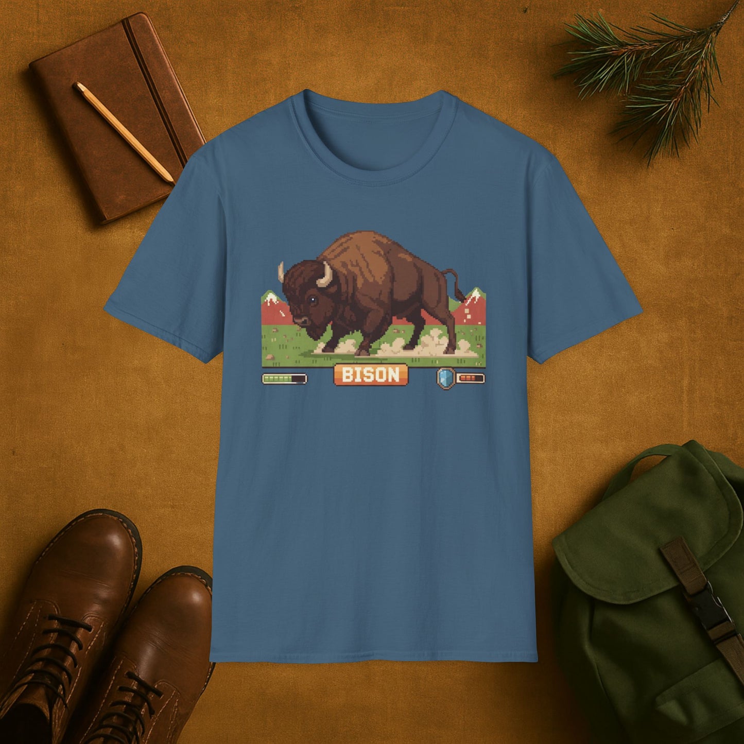 8-Bit Plains Guardian Bison T-Shirt