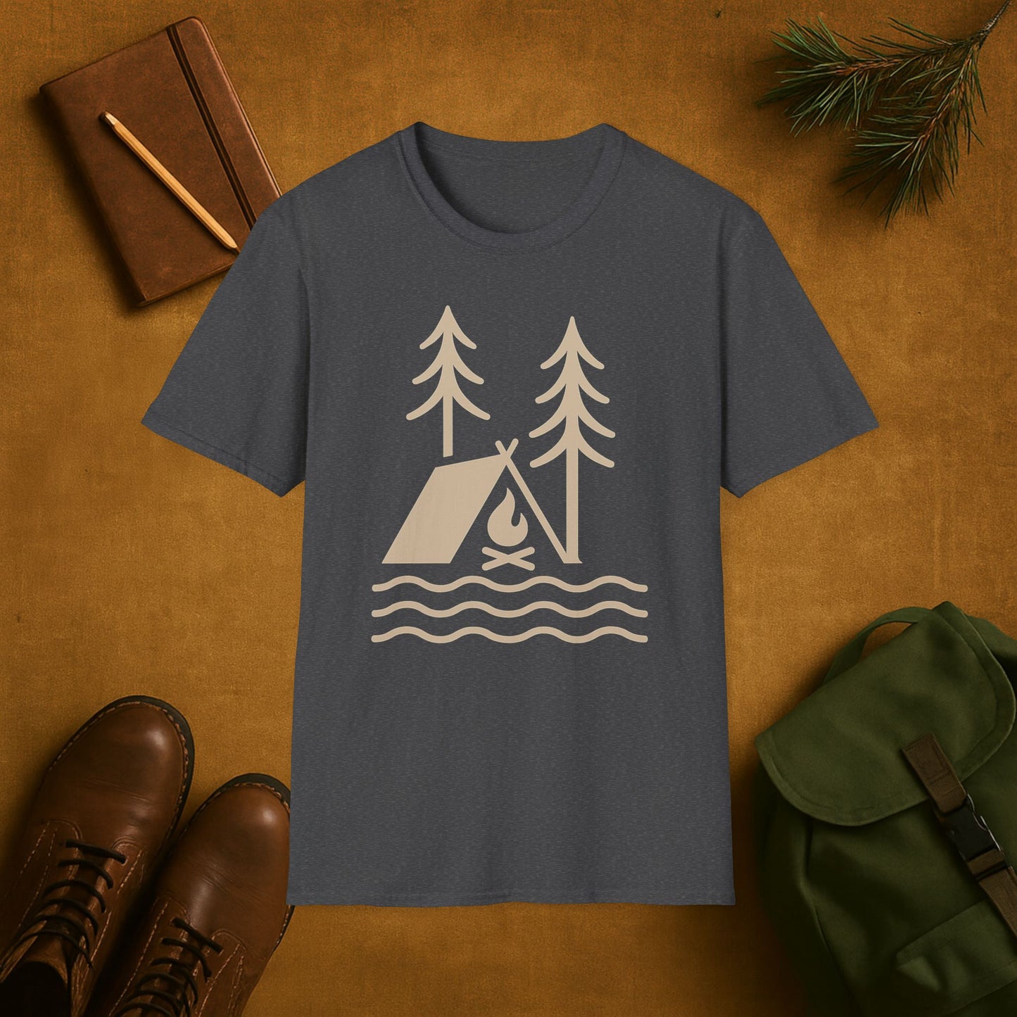 Wildlines Tent Campfire Camping T-Shirt