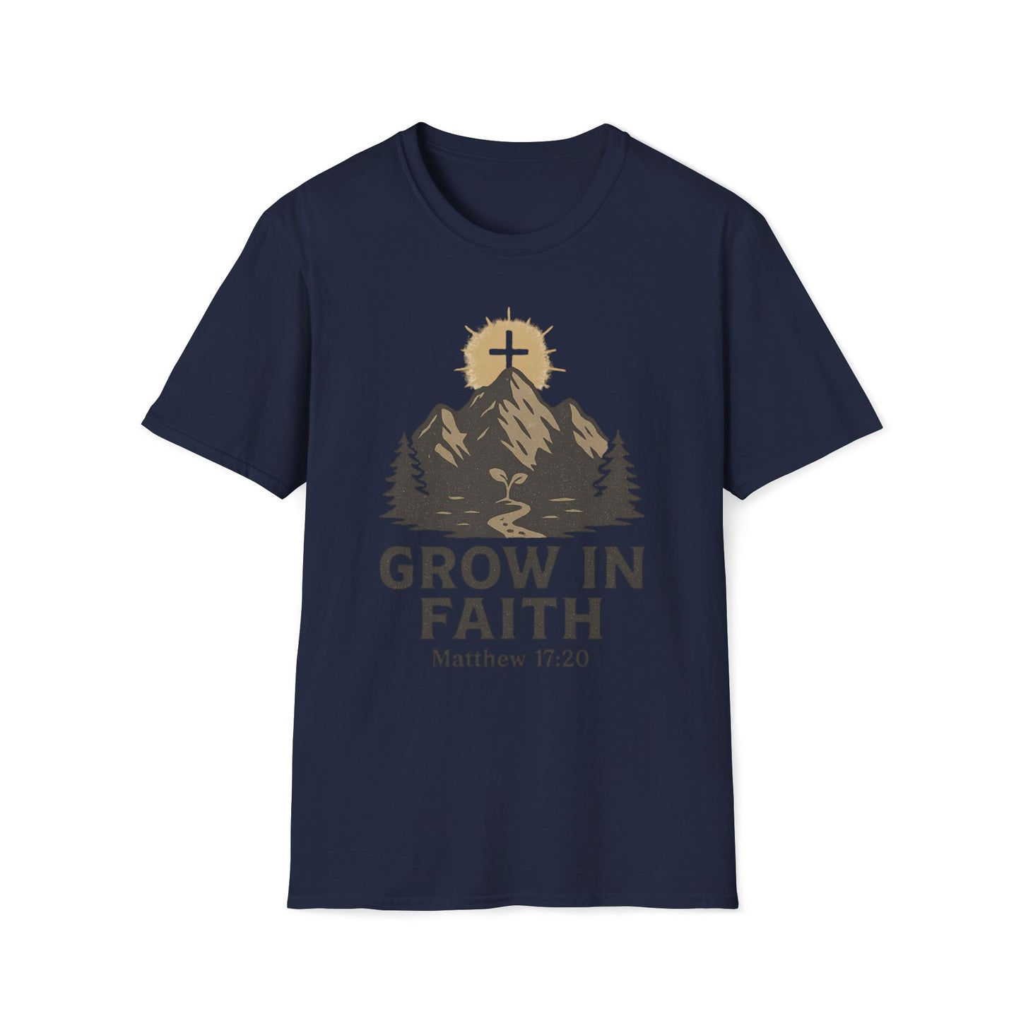 Grow in Faith- Matthew 17:20 Cross on the Mountain T-Shirt