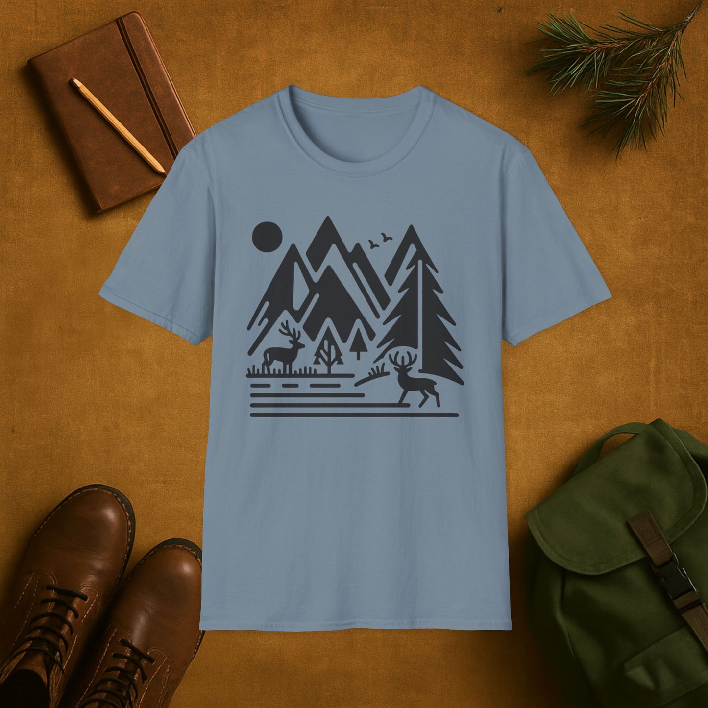 Minimal Mountain Deer T-Shirt