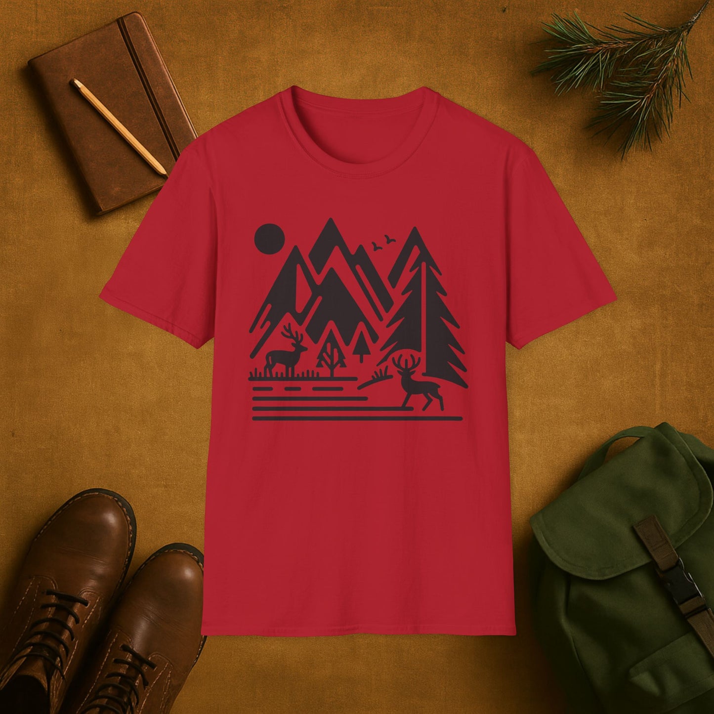 Minimal Mountain Deer T-Shirt