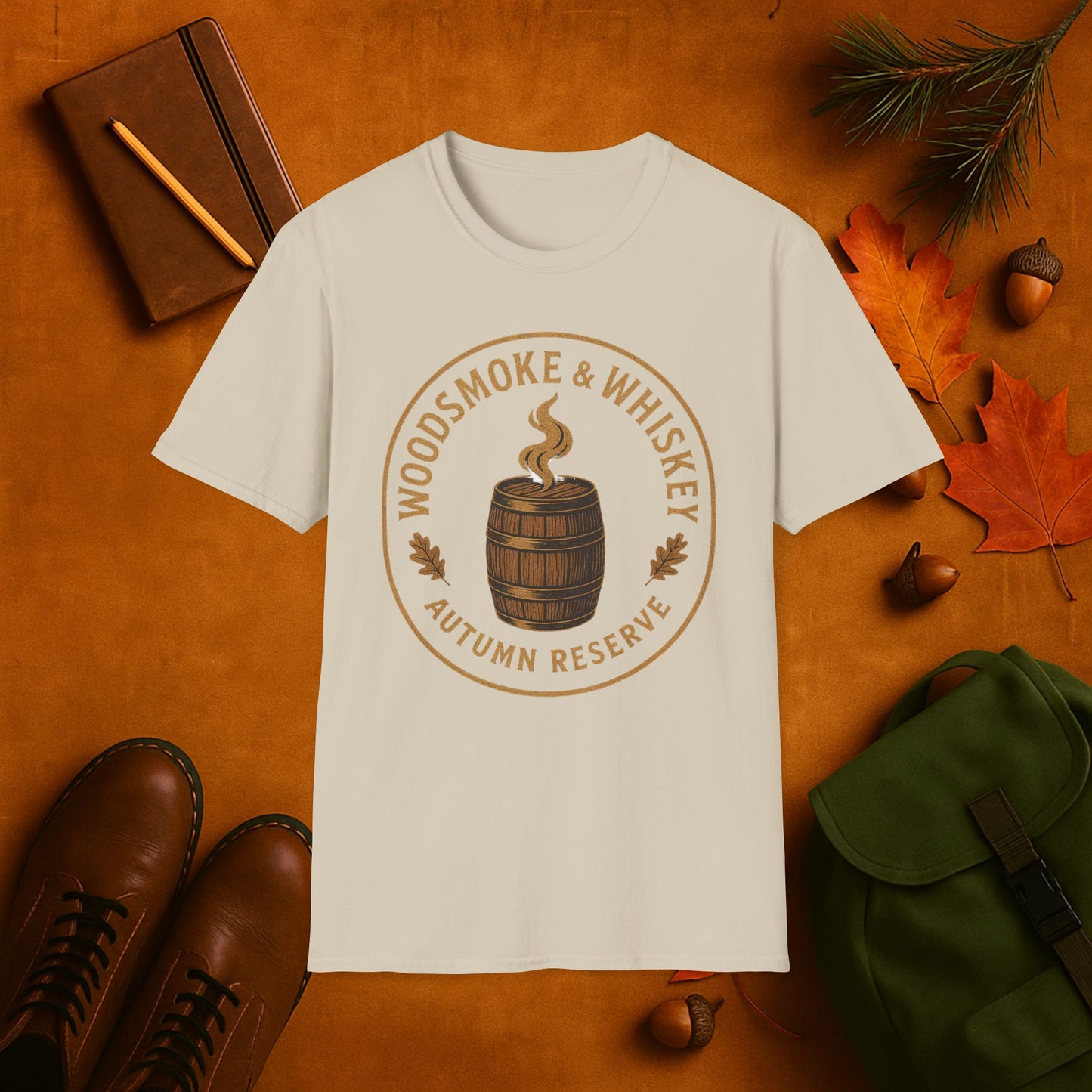 Woodsmoke & Whiskey Autumn Reserve Label T-Shirt