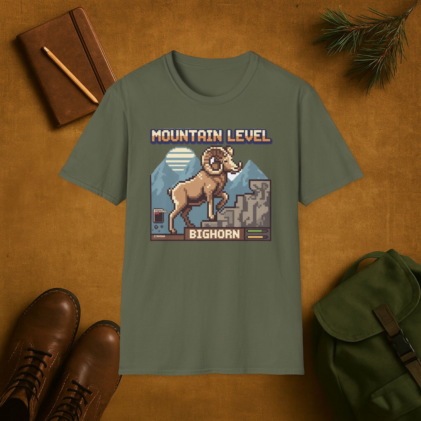 8-Bit Bighorn Mountain Level T-Shirt
