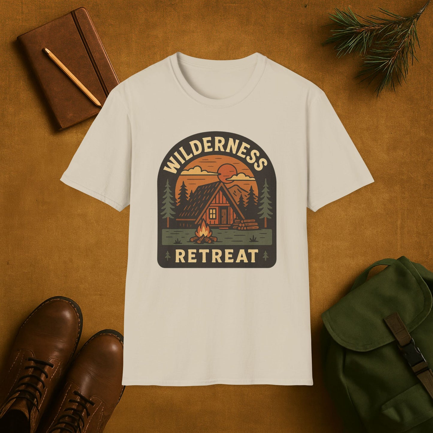 Wilderness Retreat Cabin Camping T-Shirt
