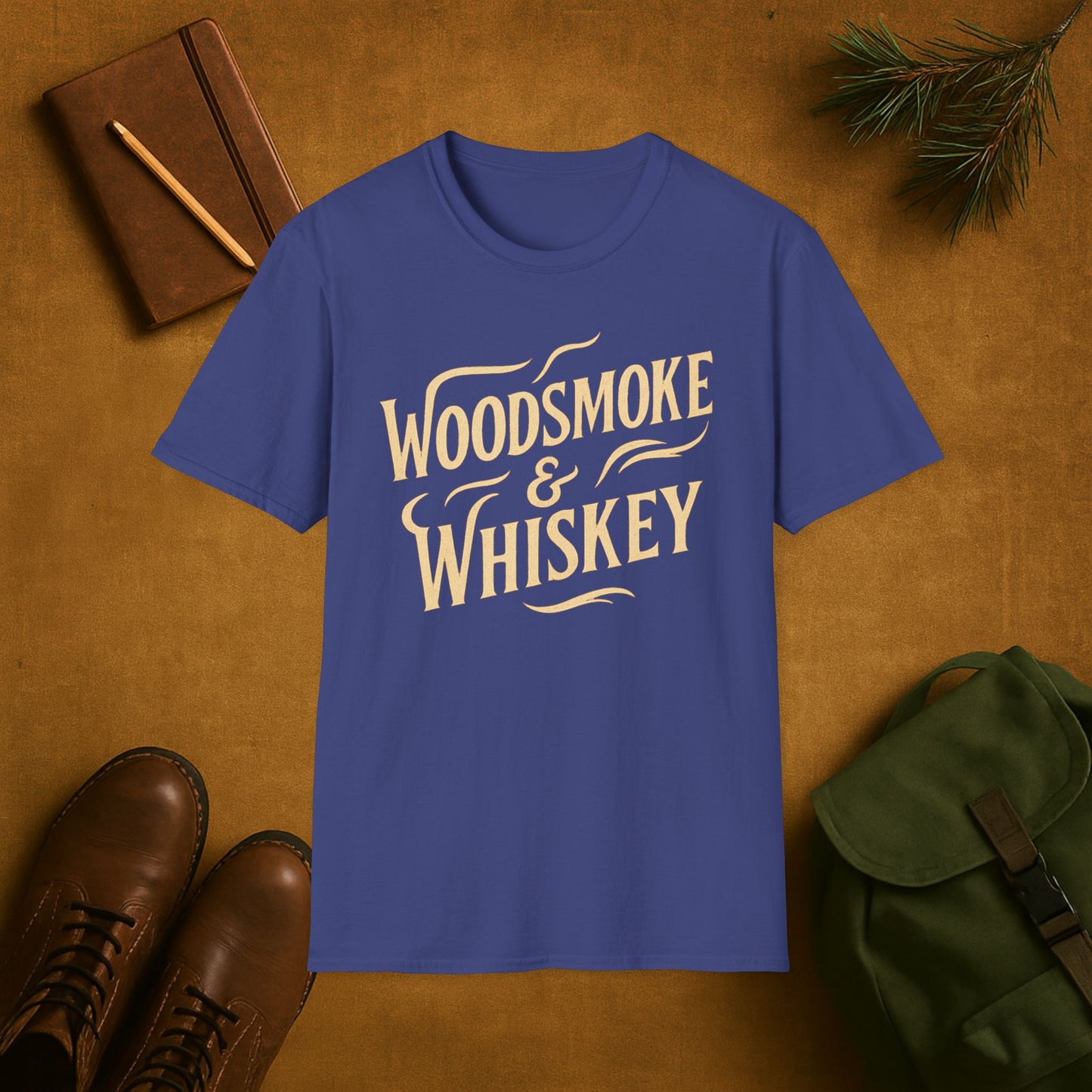 Woodsmoke and Whiskey Camping T-Shirt