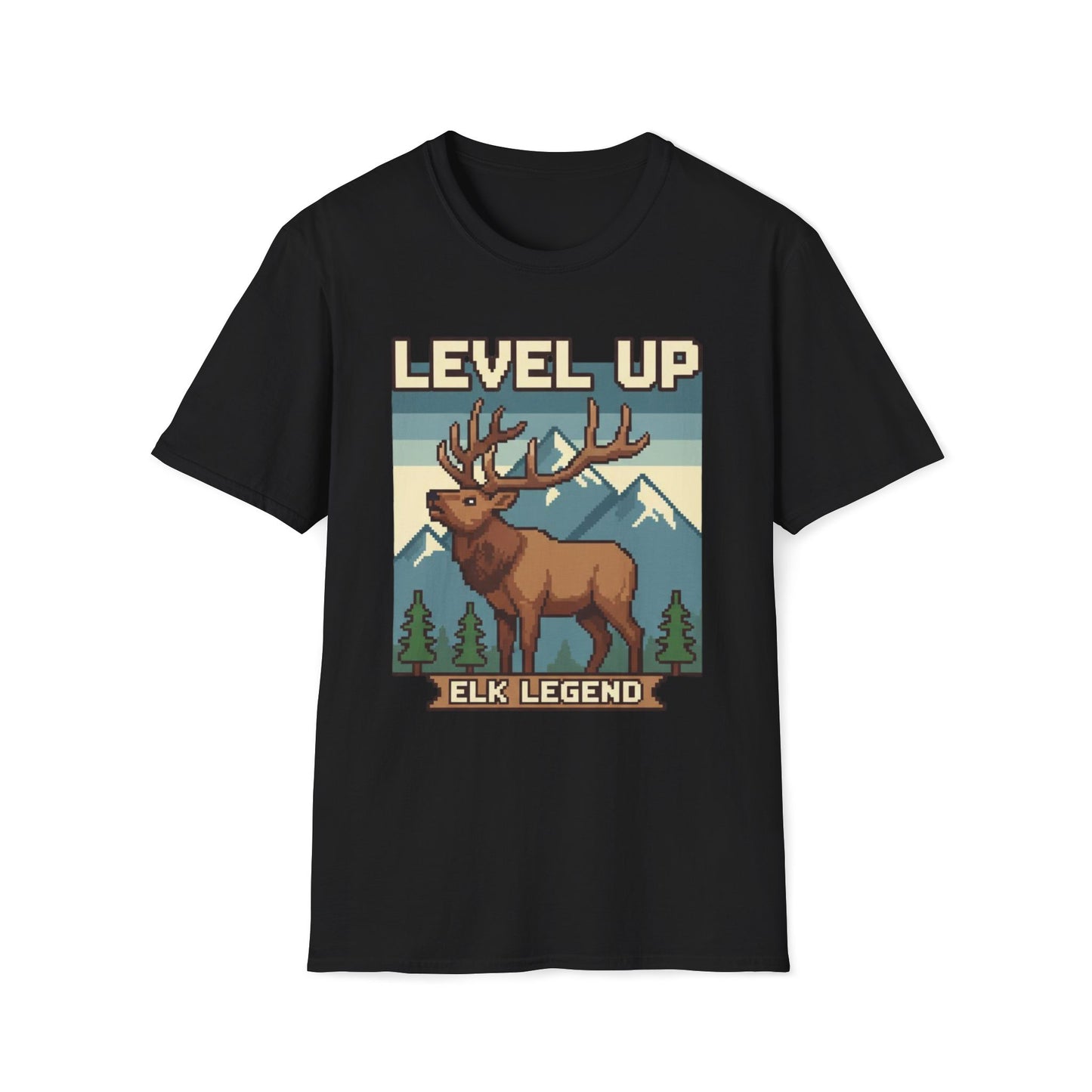 8-Bit Level Up Elk Legend T-Shirt