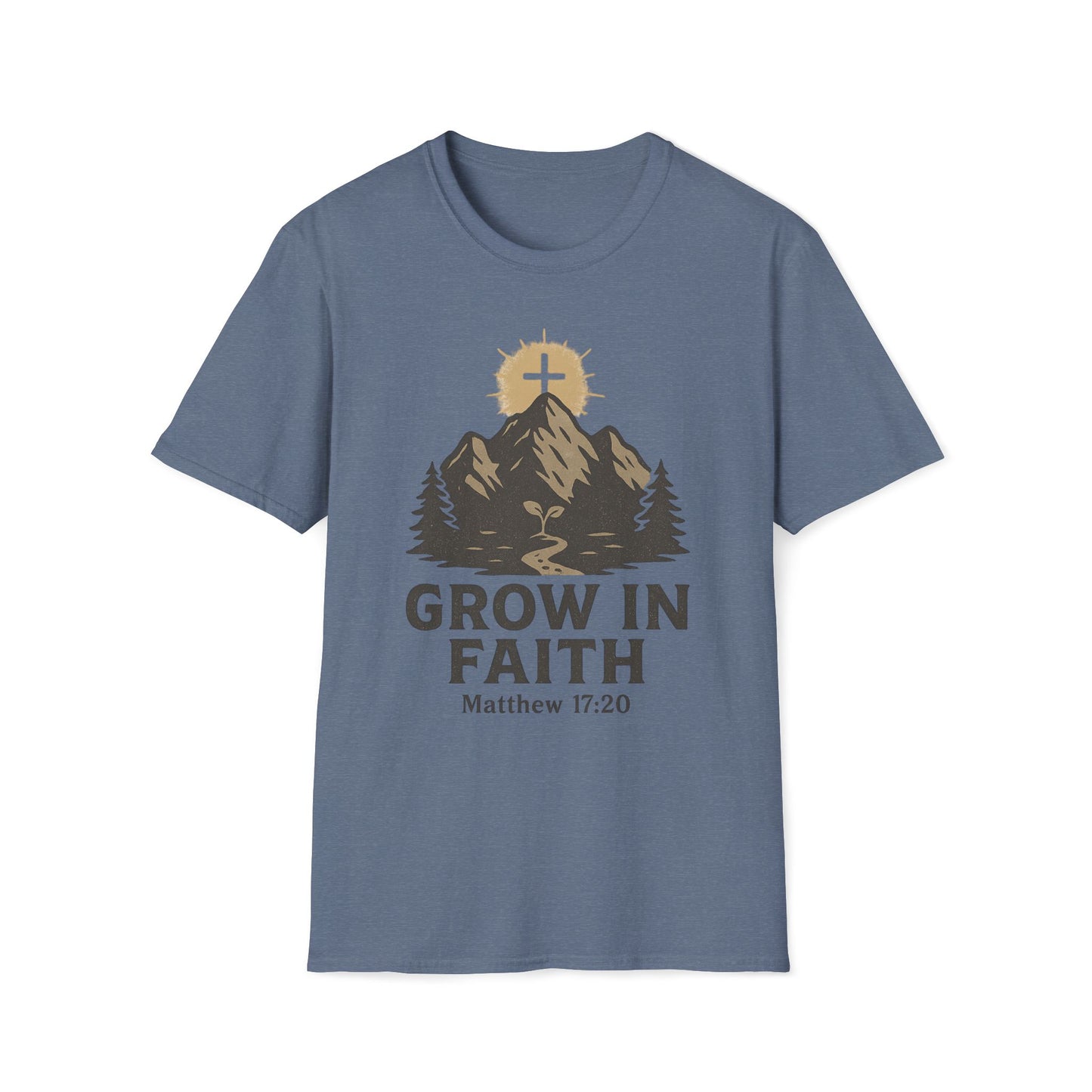 Grow in Faith- Matthew 17:20 Cross on the Mountain T-Shirt