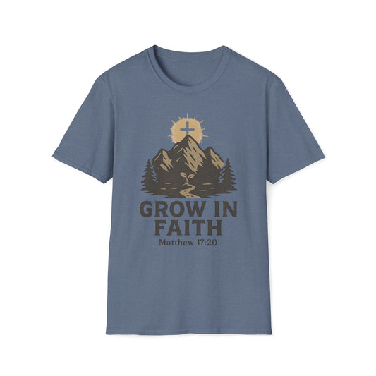 Grow in Faith- Matthew 17:20 Cross on the Mountain T-Shirt