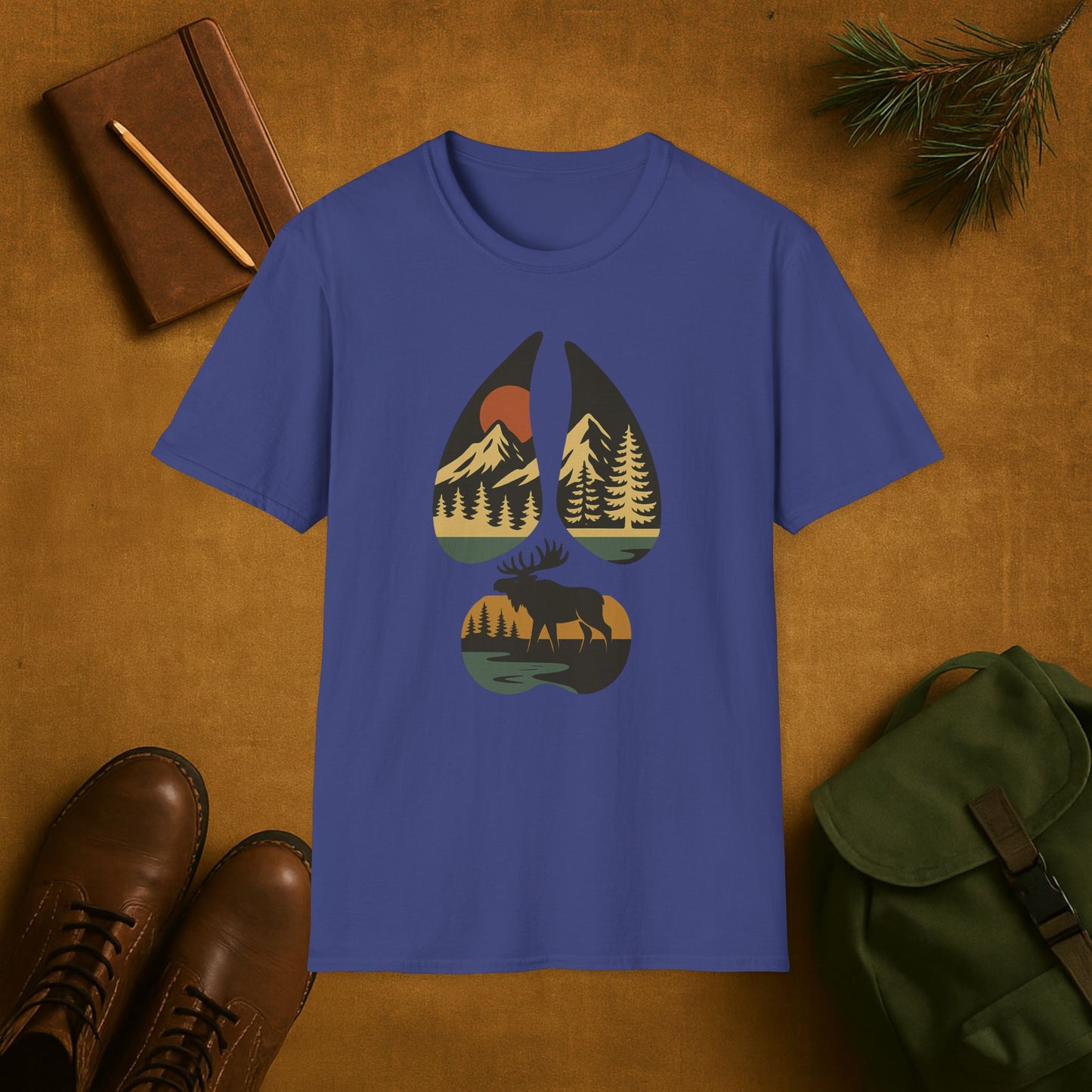 Moose Scene Hoof Print T-Shirt
