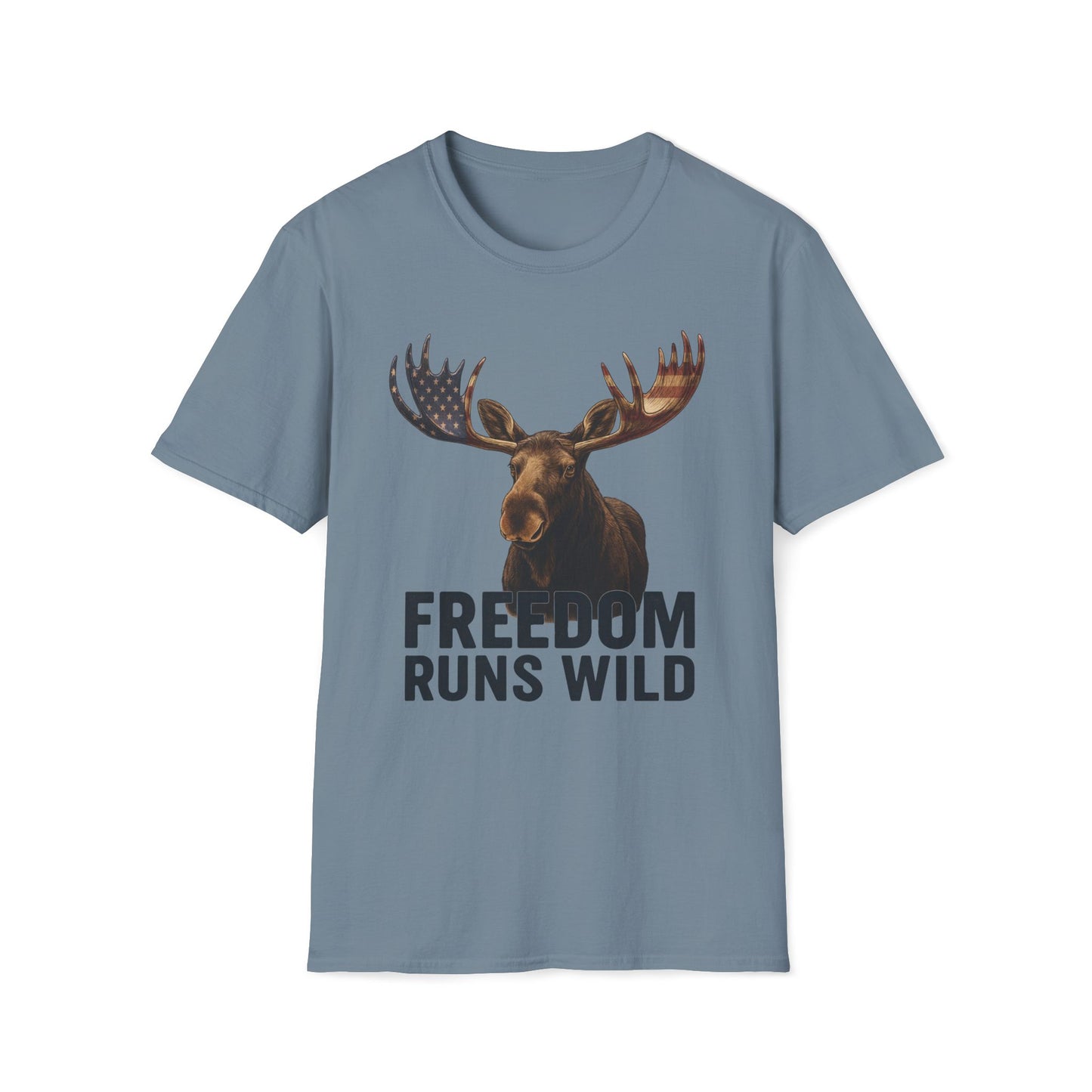 Patriotic Moose Freedom Runs Wild T-Shirt