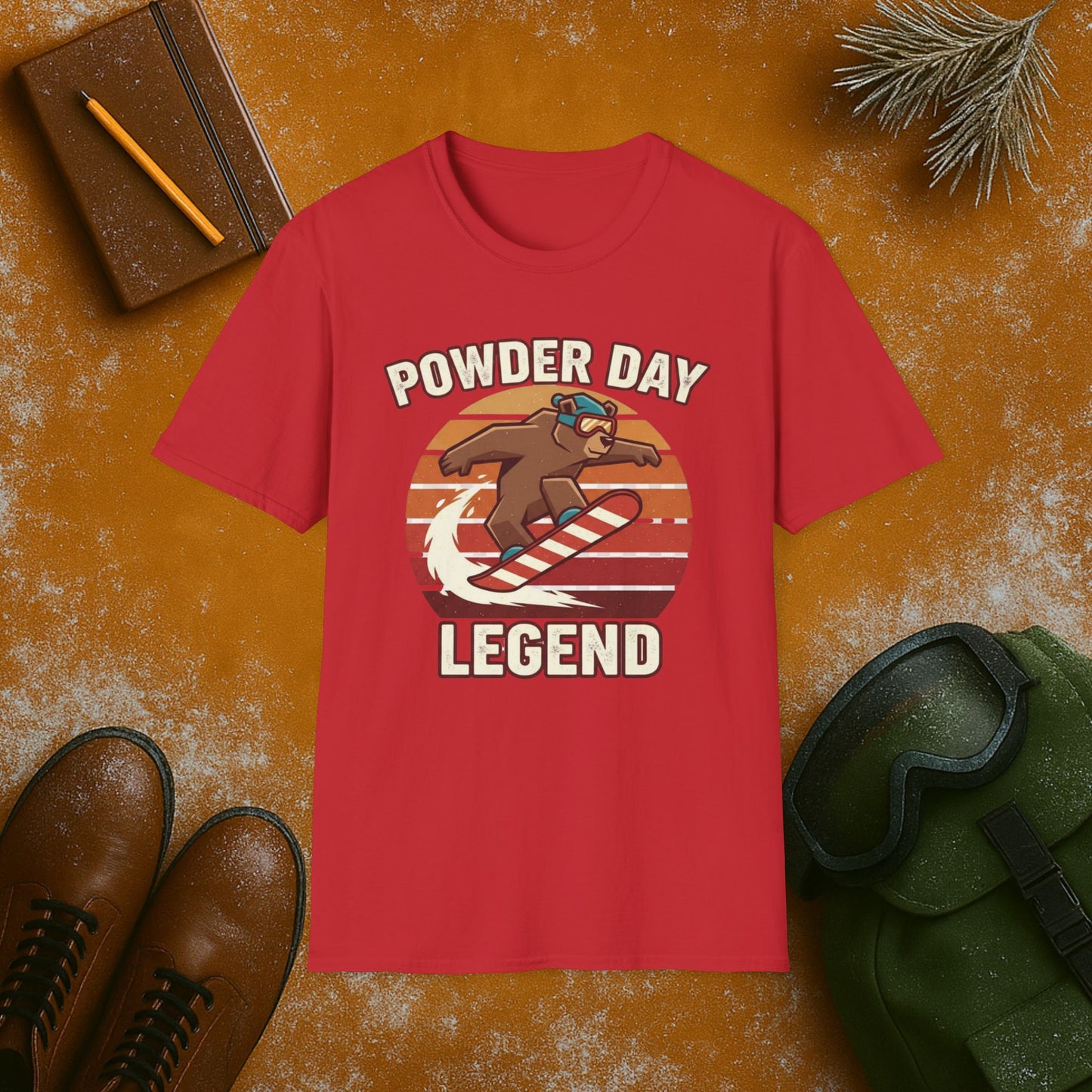 Powder Day Legend Grizzly Bear T-Shirt