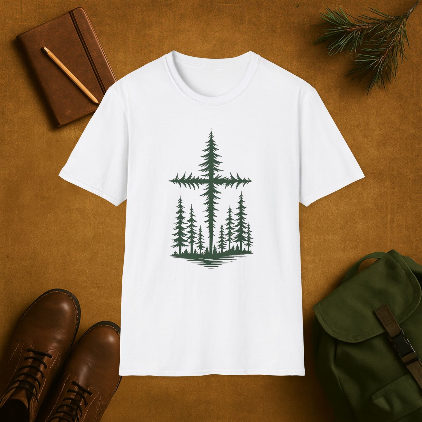 Forest Cross T-Shirt | Christian Outdoors Nature Faith Tee