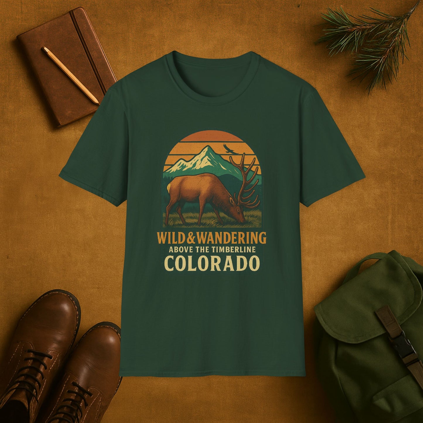 Colorado Elk T-Shirt | Wild & Wandering Above the Timberline Mountain Tee